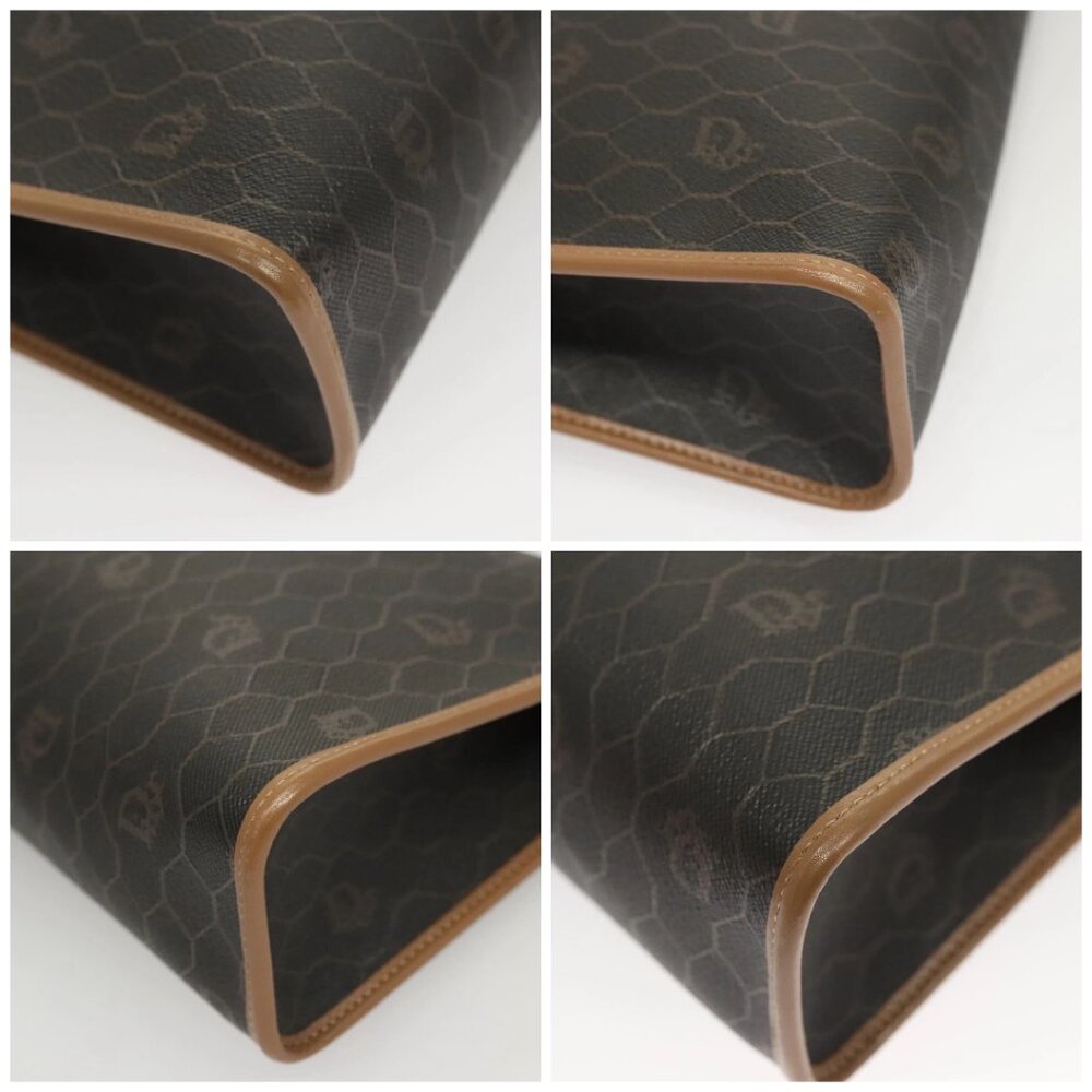 Christian Dior Honeycomb Canvas Clutch Bag PVC Black Auth BA2650 - Picture 14 of 16